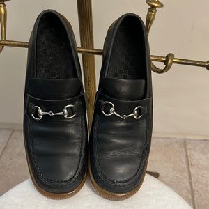 Vintage Gucci Horsebit classic loafer with rubber sole. Worn indoors